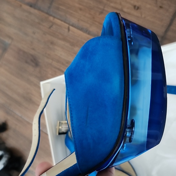 Jimmy Choo Blue Suede Niagara Sue Platform Heels - Picture 6 of 15